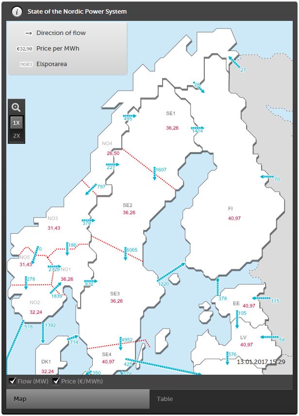 Elektrisüsteemi olukord Läänemere piirkonnas (pilt)